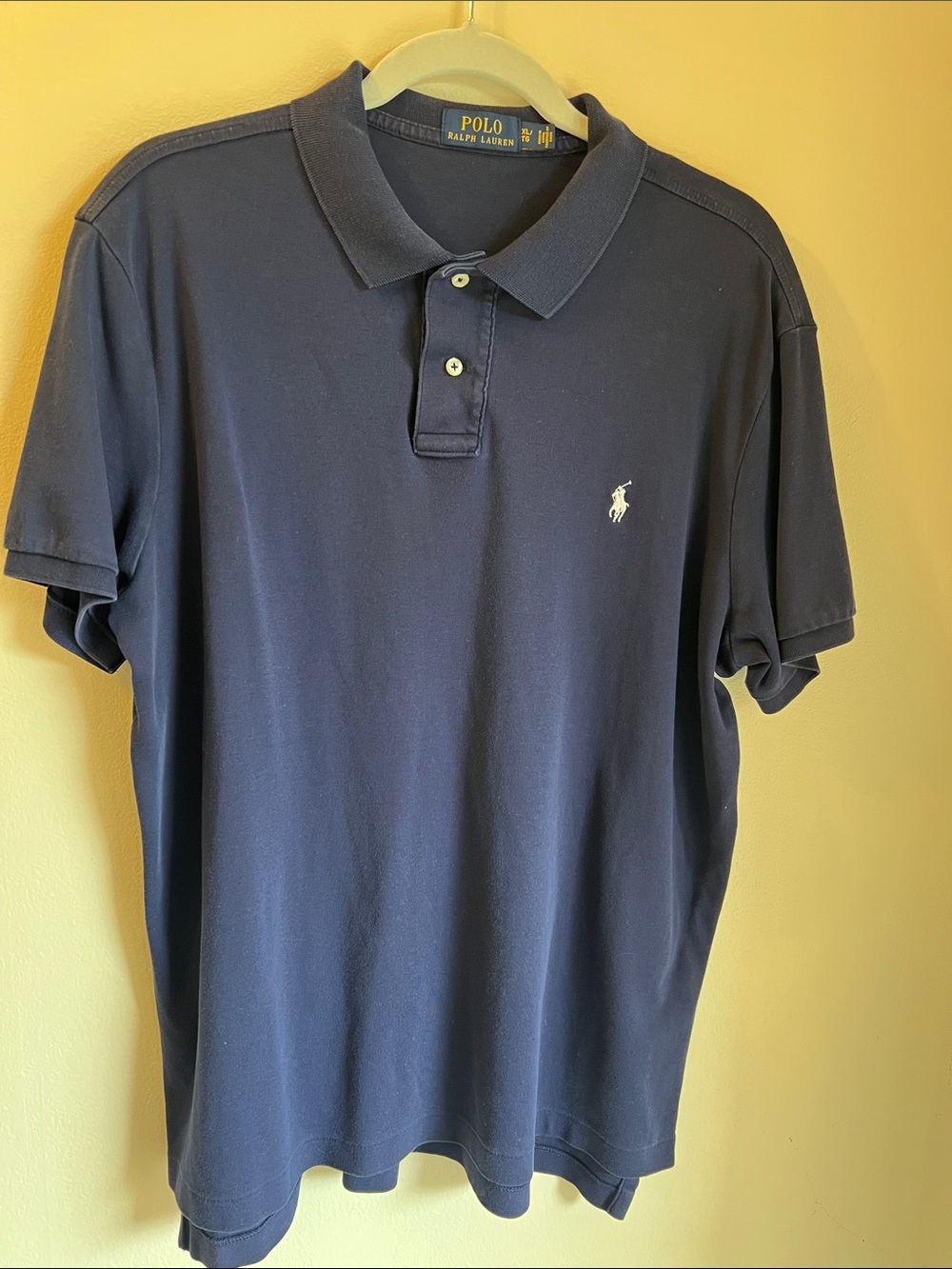 Polo by Ralph Lauren Navy Short-Sleeve Cotton Polo with Embroidered White Pony